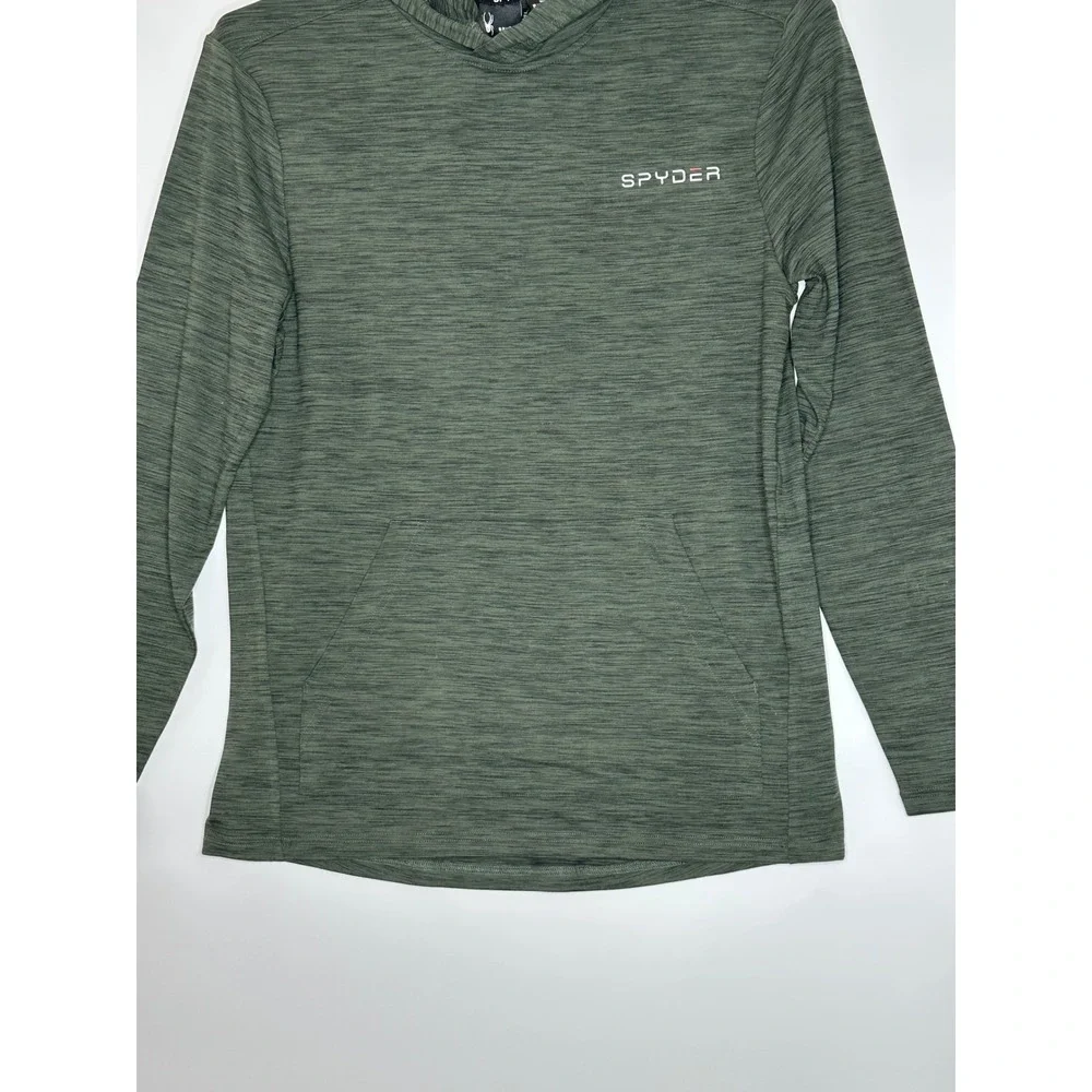 Spyder Active Pullover Hoodie Long‎ Sleeve Athletic Green Heathered Mens Medium